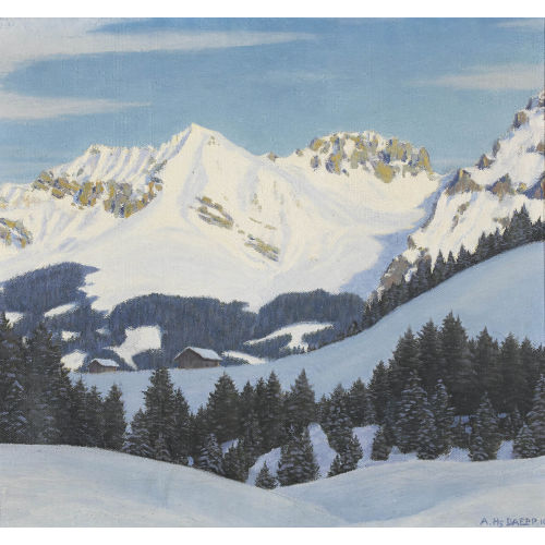 HANS ARNOLD DAEPP : Verschneite Berglandschaft (DOBIASCHOFSKY AUKTIONEN AG)