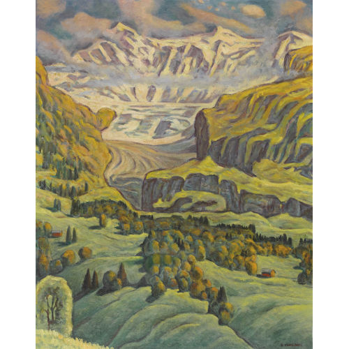 EUGEN HENZIROSS : 'Grindelwaldgletscher und Fiescherwand' (DOBIASCHOFSKY AUKTIONEN AG)