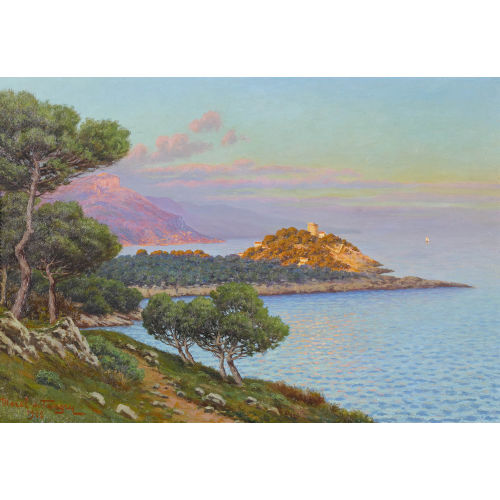 ADELIN CHARLES MOREL DE TANGUY : 'Coucher de soleil au Cap Ferrat' (DOBIASCHOFSKY AUKTIONEN AG)