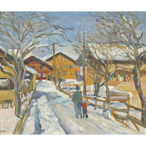 PAUL JAKOB) PAOLO (EIGTL. M�LLER : Sonniger Winterweg (DOBIASCHOFSKY AUKTIONEN AG)