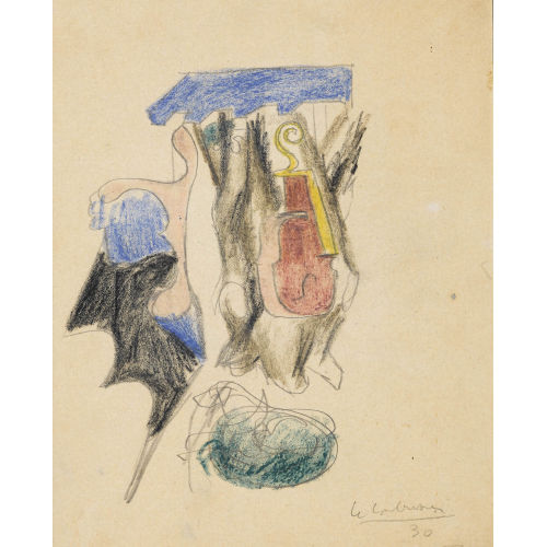 CHARLES-�DOUARD) LE CORBUSIER (EIGTL. JEANNERET : '�tude pour ′Violon, os et Saint-Sulpice′' (DOBIASCHOFSKY AUKTIONEN AG)
