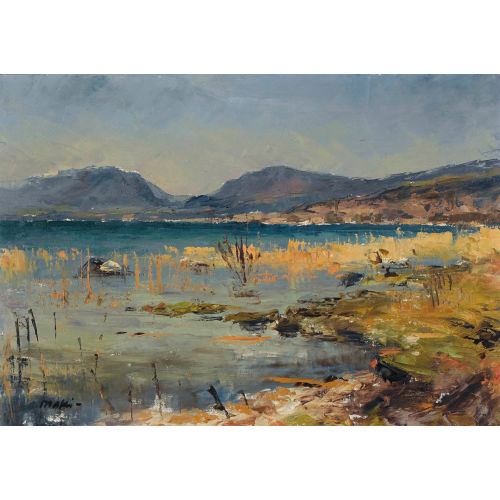 WALTER MAFLI : 'La trou�e de Bourgogne, Lac de Neuch�tel' (DOBIASCHOFSKY AUKTIONEN AG)