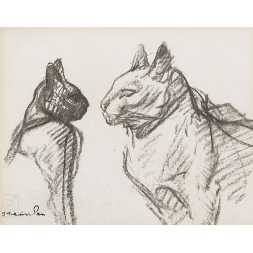 TH�OPHILE-ALEXANDRE STEINLEN : Zwei Katzen (DOBIASCHOFSKY AUKTIONEN AG)