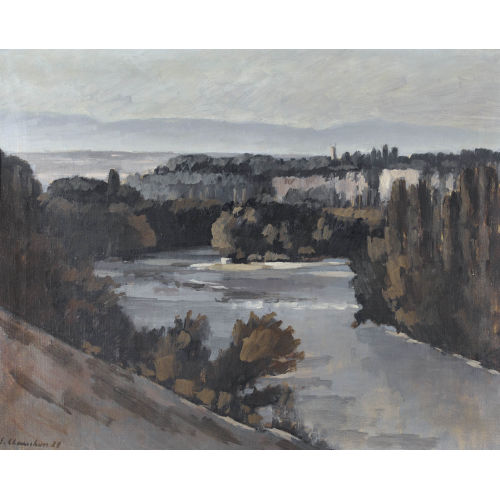 �MILE FRAN�OIS CHAMBON : Le Rh�ne pr�s de Gen�ve (DOBIASCHOFSKY AUKTIONEN AG)