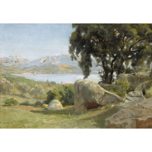 AUGUSTE FR�D�RIC DUFAUX : Sommerliche Uferlandschaft (DOBIASCHOFSKY AUKTIONEN AG)