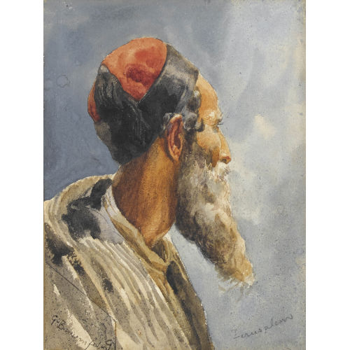 GUSTAV BAUERNFEIND : Brustportr�t eines alten Mannes mit Bart und Kappe (DOBIASCHOFSKY AUKTIONEN AG)