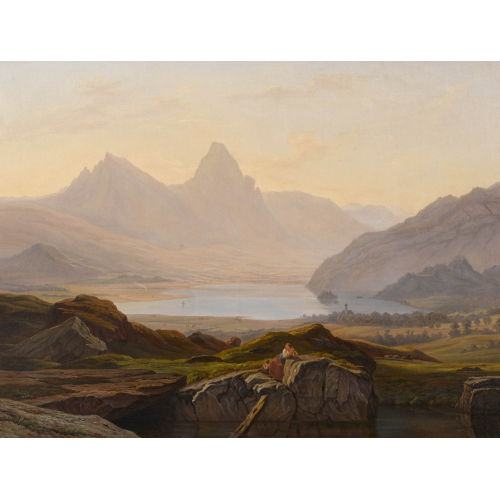 ABRAHAM SIGMUND AUGUST VON BONSTETTEN : Die beiden Mythen und der Lauerzersee von Goldau aus (DOBIASCHOFSKY AUKTIONEN AG)