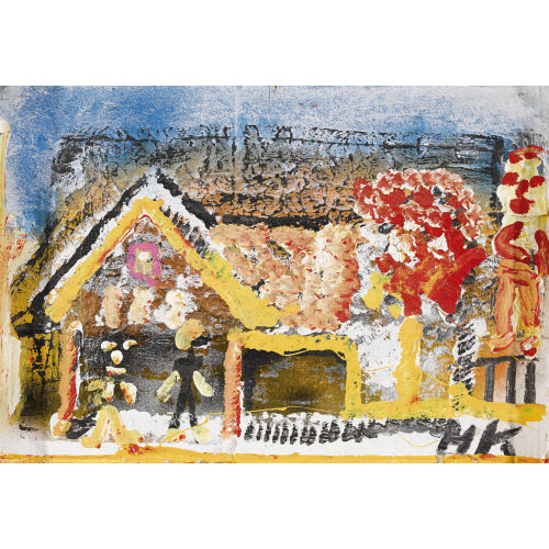 HANS KR�SI : Haus mit Figuren und Baum (DOBIASCHOFSKY AUKTIONEN AG)