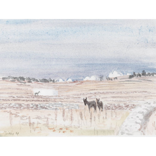 LEONHARD MEISSER : Landschaft mit zwei Eseln (DOBIASCHOFSKY AUKTIONEN AG)