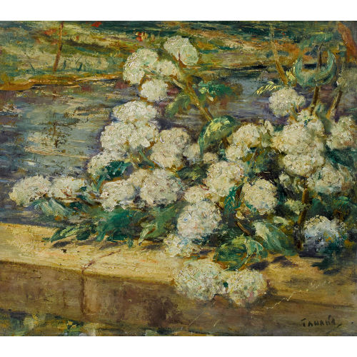 YASUSHI TANAKA : Blumen auf der Veranda (DOBIASCHOFSKY AUKTIONEN AG)