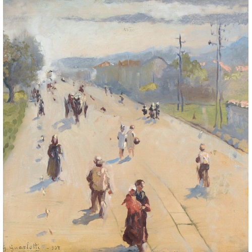 GIOVANNI GUARLOTTI : 'Sur la route de Saint-Ambroise dans la vall�e de Susa' (DOBIASCHOFSKY AUKTIONEN AG)