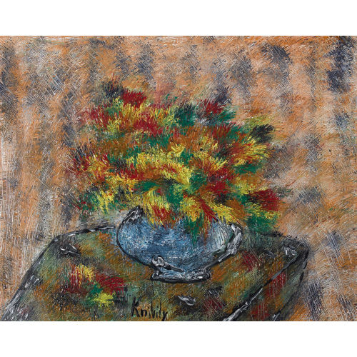 ANTOINE KNIBILY : 'Fleurs rouges et jaunes dans un vase' (DOBIASCHOFSKY AUKTIONEN AG)