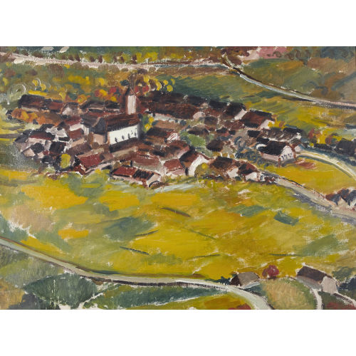 ANDR� JULIEN PRINA : 'Paysage avec village ensoleill�' (DOBIASCHOFSKY AUKTIONEN AG)