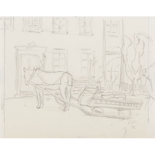 CUNO AMIET : Pferd mit Schlitten (DOBIASCHOFSKY AUKTIONEN AG)