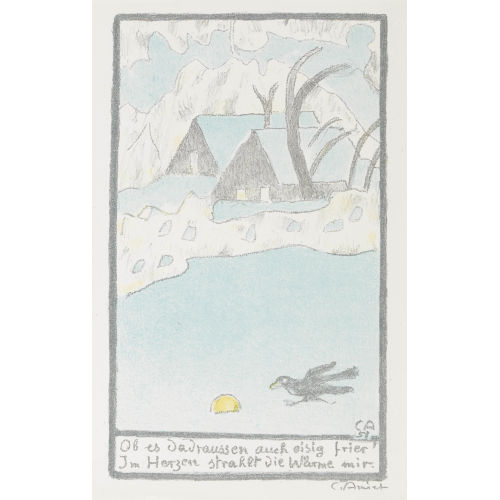 CUNO AMIET : 'Winterlandschaft mit Kr�he' (DOBIASCHOFSKY AUKTIONEN AG)