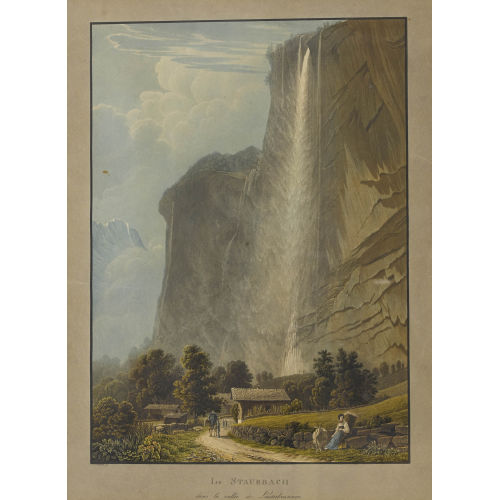 SAMUEL BIRMANN : 'Le Staubbach dans la vall�e de Lauterbrunnen' (DOBIASCHOFSKY AUKTIONEN AG)
