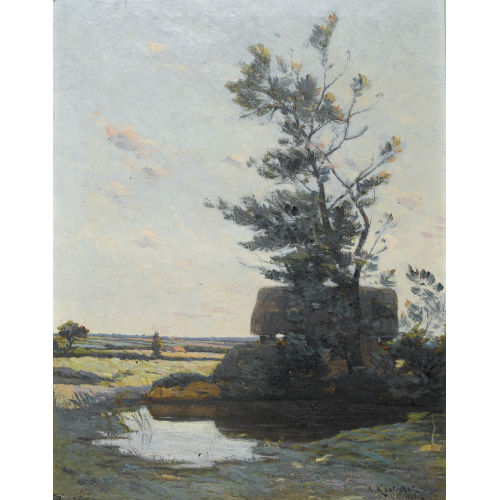 ACHILLE KOETSCHET : Landschaft mit Weiher (DOBIASCHOFSKY AUKTIONEN AG)
