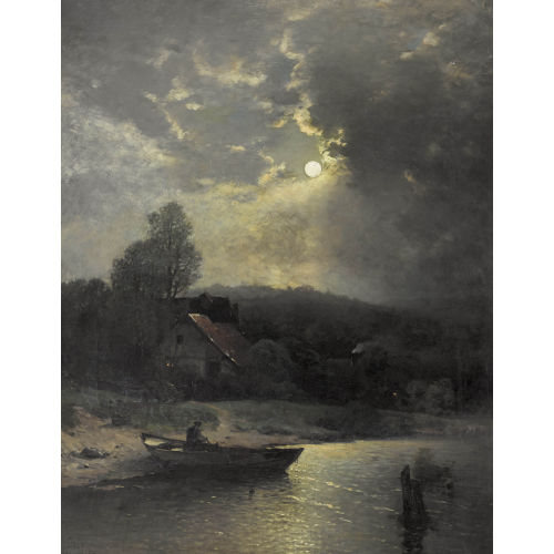 SOPHUS JACOBSEN : Uferlandschaft im Mondschein (DOBIASCHOFSKY AUKTIONEN AG)