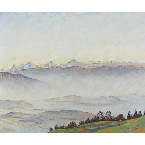 LOUIS D�RR : Landschaft mit Berner Alpen (DOBIASCHOFSKY AUKTIONEN AG)