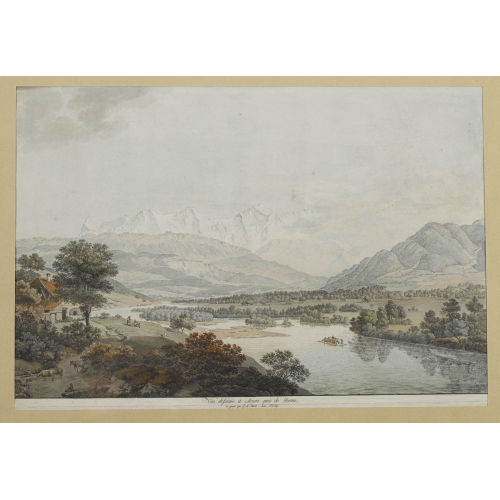 JOHANN LUDWIG ABERLI : 'Vue dessin�e � Mouri pr�s de Berne' (DOBIASCHOFSKY AUKTIONEN AG)
