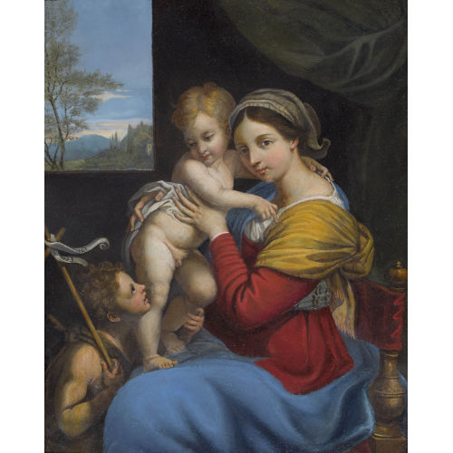 ANNIBALE CARRACCI : Madonna mit Jesus und Johannes dem T�ufer (DOBIASCHOFSKY AUKTIONEN AG)