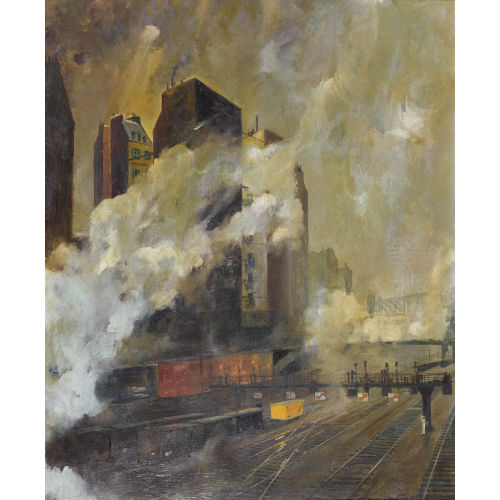 HEINRICH (AUCH HEUSSER HEUSSER : Blick auf Gleisanlagen in Paris (DOBIASCHOFSKY AUKTIONEN AG)