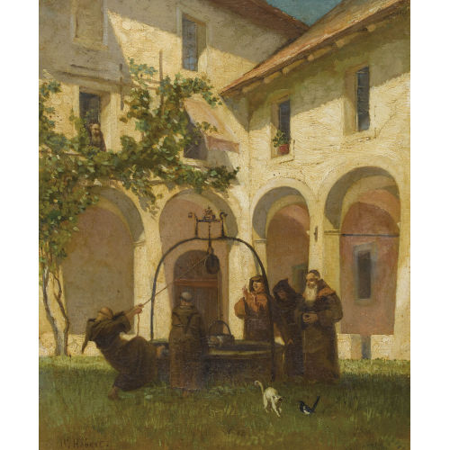 HENRI H�BERT : 'R�cr�ation des moines' (DOBIASCHOFSKY AUKTIONEN AG)