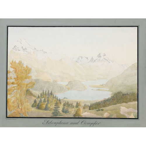 ELIAS EMANUEL SCHAFFNER : 'Silvaplana und Campfer' (22D). (480846) (294) (DOBIASCHOFSKY AUKTIONEN AG)
