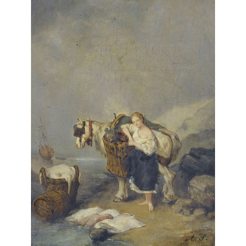 ARY SCHEFFER : 'La marchande de poisson' (DOBIASCHOFSKY AUKTIONEN AG)