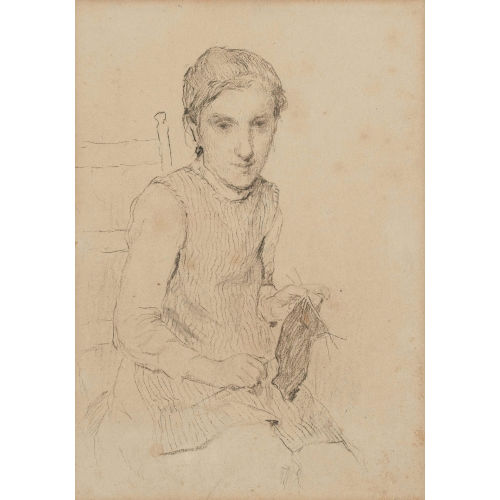 ALBERT ANKER : Strickendes M�dchen (DOBIASCHOFSKY AUKTIONEN AG)