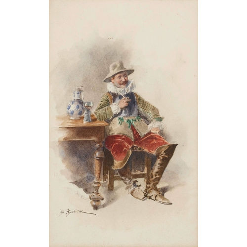BERNARD-LOUIS BORIONE : Musketier mit Pfeife (DOBIASCHOFSKY AUKTIONEN AG)