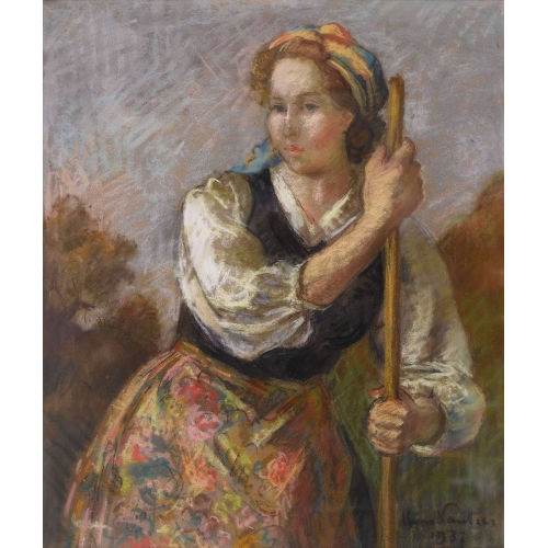 HANS VAUTIER : 'M�dchen mit Rechen' (DOBIASCHOFSKY AUKTIONEN AG)