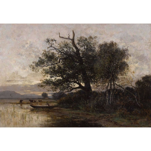 OTTO GAMPERT : Uferlandschaft in der Abendd�mmerung (DOBIASCHOFSKY AUKTIONEN AG)