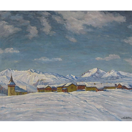 ADOLF WEBER : Sertig D�rfli bei Davos (DOBIASCHOFSKY AUKTIONEN AG)