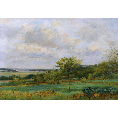 PIERRE EMMANUEL EUG�NE DAMOYE : Paysage de printemps (DOBIASCHOFSKY AUKTIONEN AG)