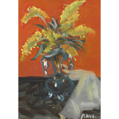FERNAND DUBUIS : Stillleben mit Mimosen in einer Glasvase (DOBIASCHOFSKY AUKTIONEN AG)