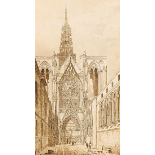 ADOLF KARL OTTH : Die Nordfassade der Kathedrale von Rouen (DOBIASCHOFSKY AUKTIONEN AG)