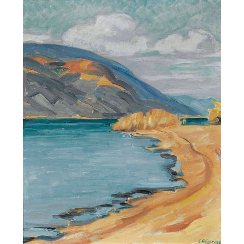 ERNST SAMUEL GEIGER : Blick von der St. Petersinsel auf den Bielersee (DOBIASCHOFSKY AUKTIONEN AG)