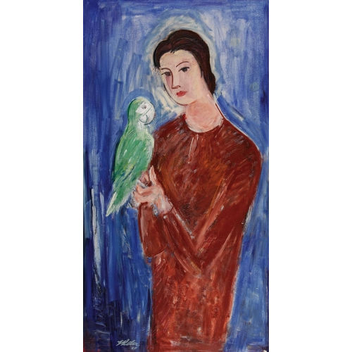JULES FEHR : 'Femme au perroquet vert' (DOBIASCHOFSKY AUKTIONEN AG)