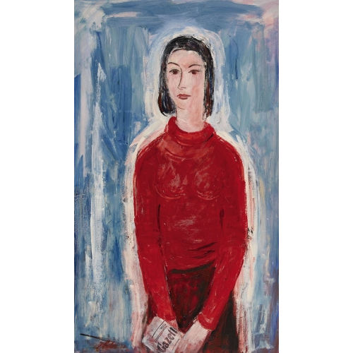 JULES FEHR : 'Dame in Rot' (DOBIASCHOFSKY AUKTIONEN AG)