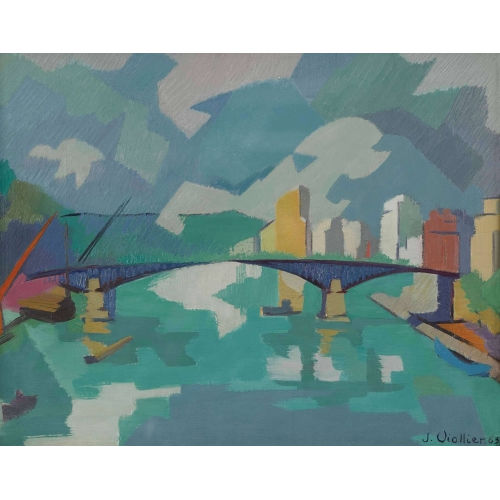 JEAN-PIERRE VIOLLIER : 'Paysage. Pont Mirabeau' (DOBIASCHOFSKY AUKTIONEN AG)