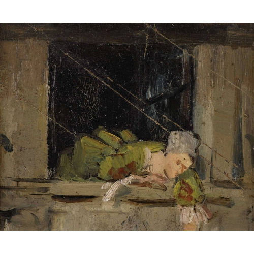 HANS BACHMANN : Dame am Fenster (DOBIASCHOFSKY AUKTIONEN AG)