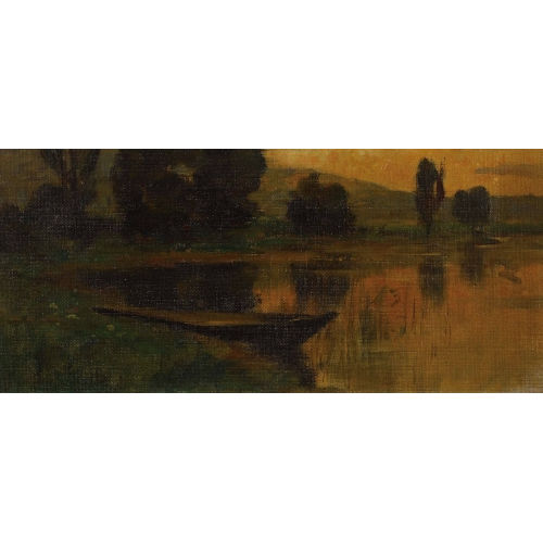 HANS BACHMANN : Flussufer im Abendlicht (DOBIASCHOFSKY AUKTIONEN AG)