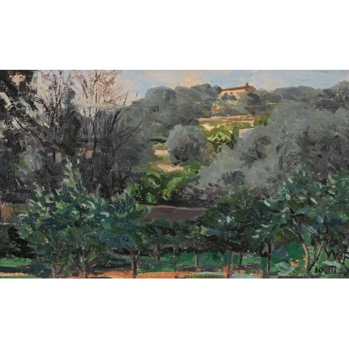 WILLIAM R�THLISBERGER : 'Colline avec oliviers derri�re la maison' (DOBIASCHOFSKY AUKTIONEN AG)