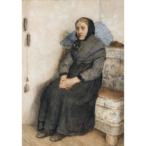 ALBERT ANKER : B�uerin auf der Ofenbank (DOBIASCHOFSKY AUKTIONEN AG)