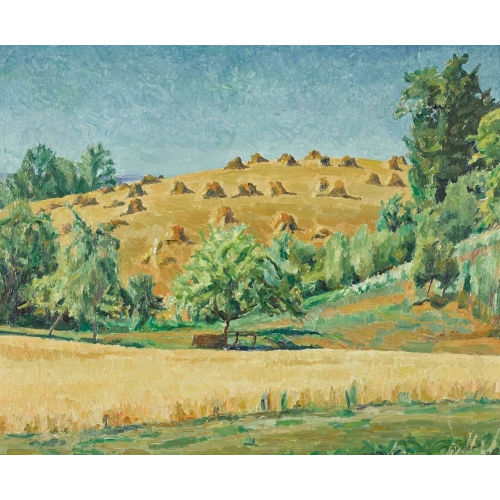 PHILIPPE ZYSSET : Feldlandschaft mit Heuschober (DOBIASCHOFSKY AUKTIONEN AG)