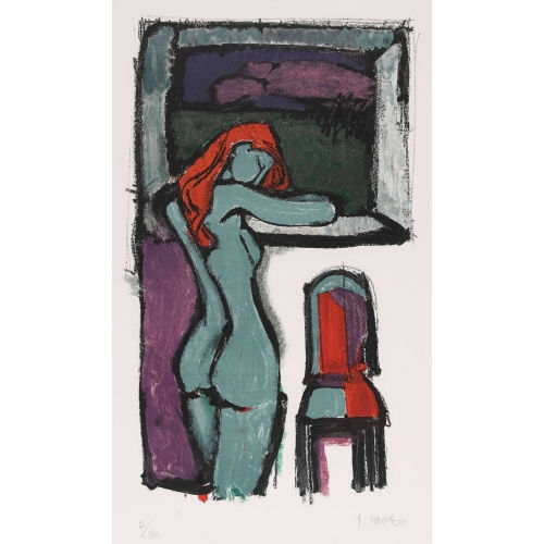 RUDOLF MIRER : Unbekleidete junge Frau am Fenster (DOBIASCHOFSKY AUKTIONEN AG)