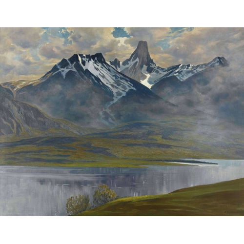 ANTON RECKZIEGEL : Thunersee mit Stockhorn (DOBIASCHOFSKY AUKTIONEN AG)