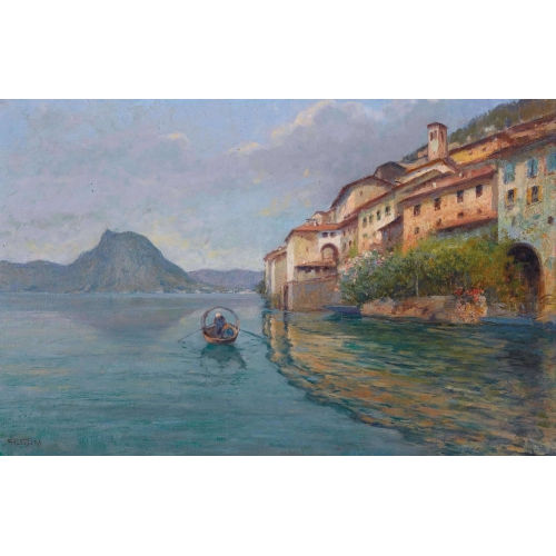 GIOACHINO GALBUSERA : Gandria am Lago di Lugano (DOBIASCHOFSKY AUKTIONEN AG)