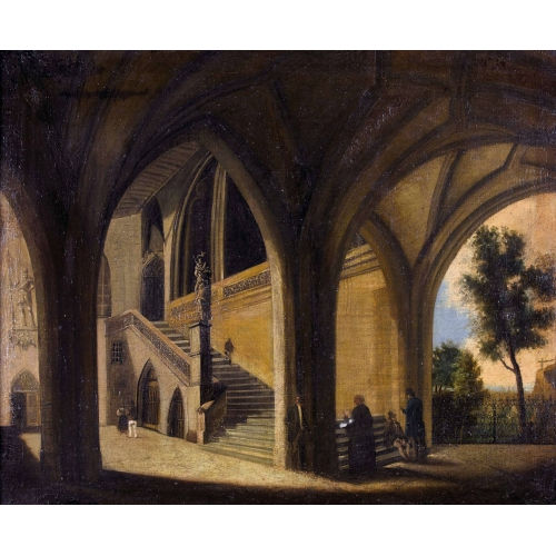 GIOVANNI MIGLIARA : Palasthof mit Staffage (DOBIASCHOFSKY AUKTIONEN AG)